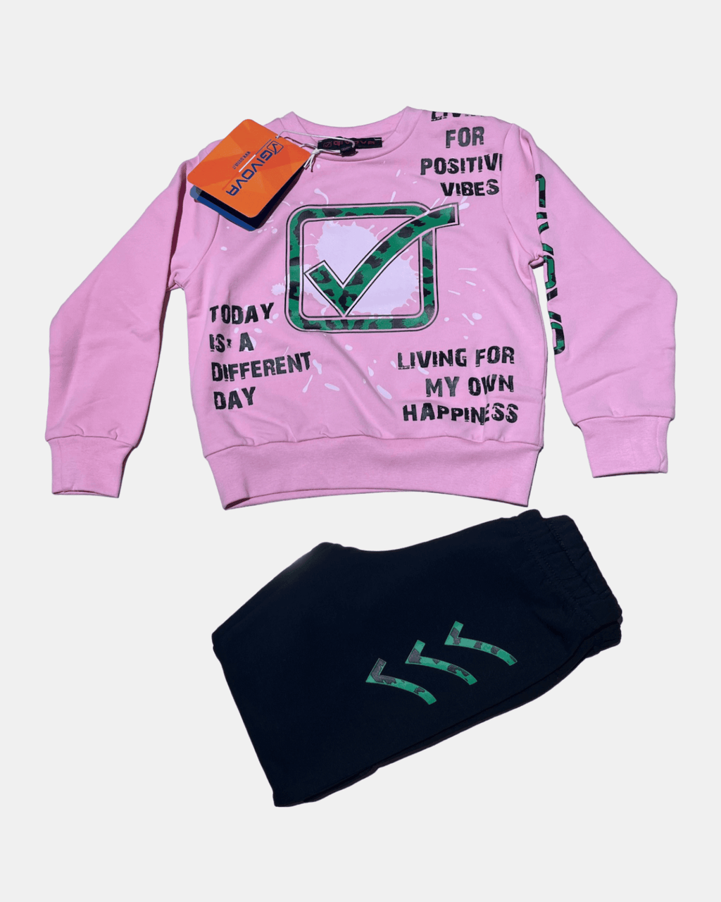 Sweatshirt-Trainingsanzug mit Rundhalsausschnitt
