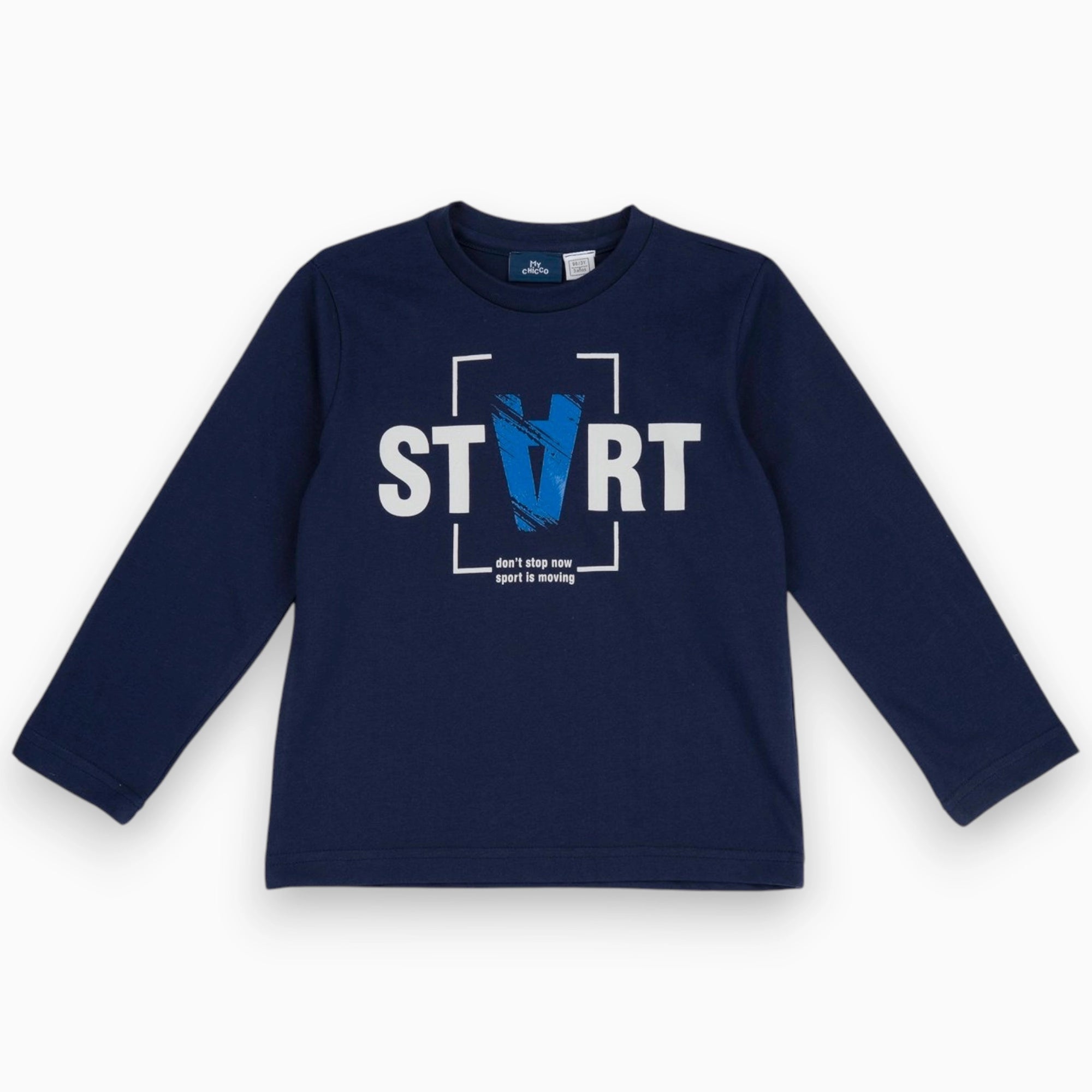 Maglietta a manica lunga in jersey blu scuro
