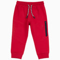 Pantaloni lunghi da bambino in morbida felpa di cotone non garzata rosso