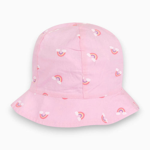 Cappello in morbido cotone stampato con fantasia a piccoli arcobaleni